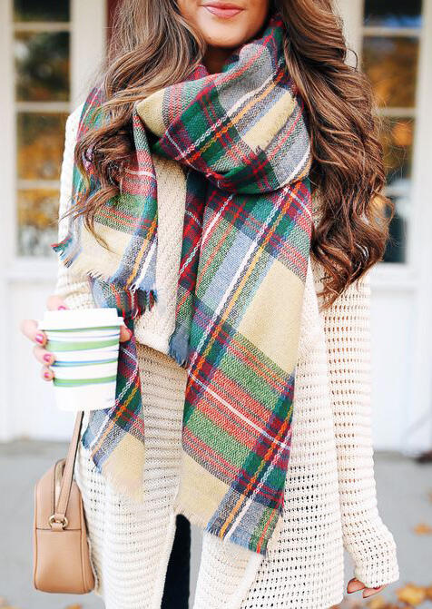 

Winter Warm Colorful Plaid Wrap Shawl Scarf, #1;#2, 456653