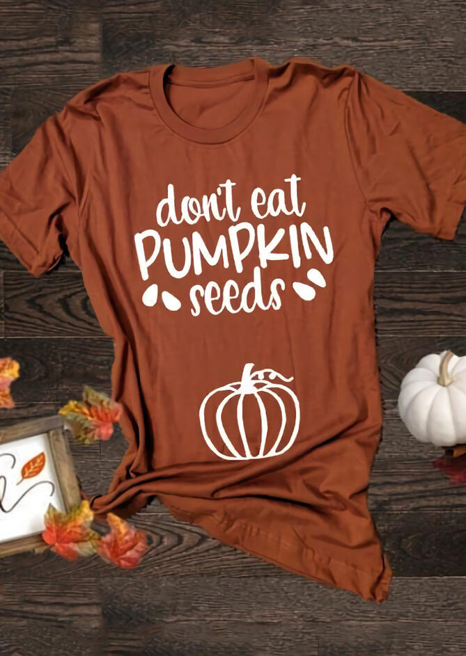 Maternity Don't Eat Pumpkin Seeds T-Shirt Tee - Orange