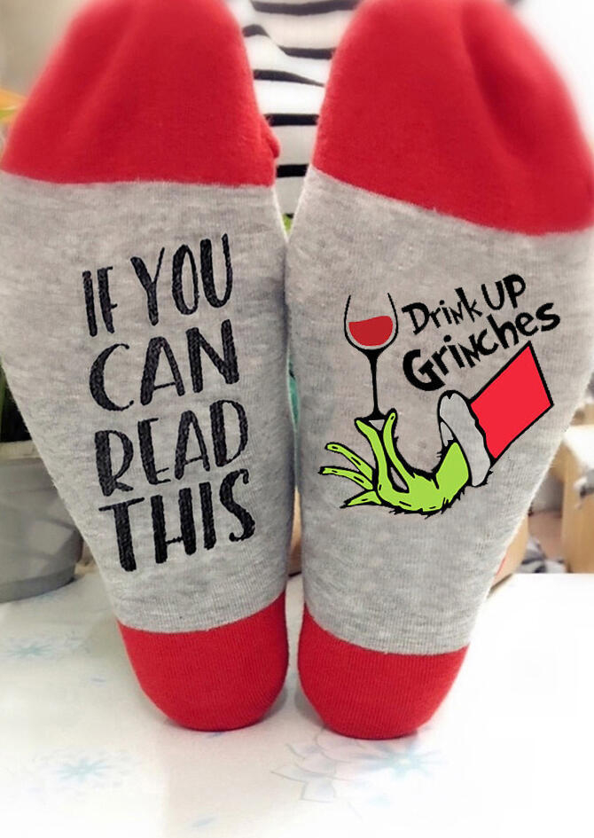 Christmas Drink Up Graphic Socks