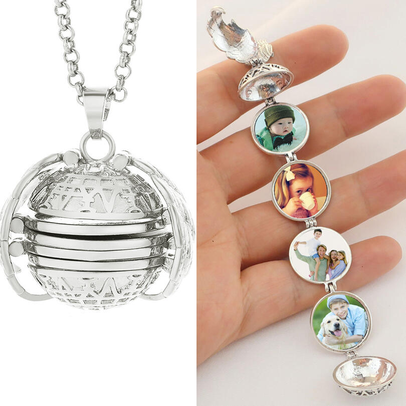 Expanding Photo Locket Pendant Necklace