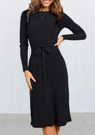 Solid_ONeck_Casual_Dress_without_Necklace__Black