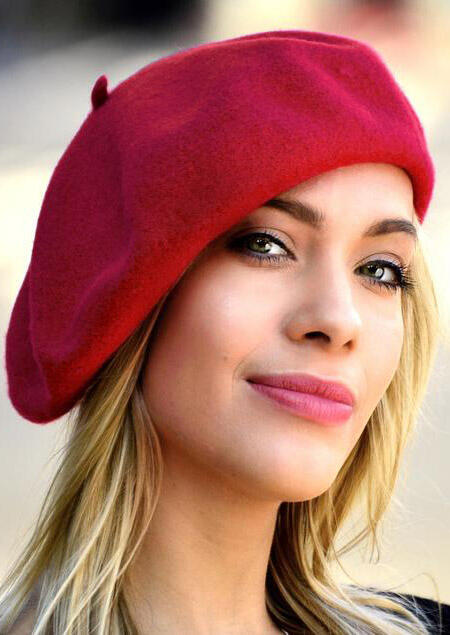 Solid Wool Slouchy Beret Hat