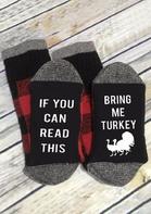 Thanksgiving Bring Me Turkey Plaid Socks