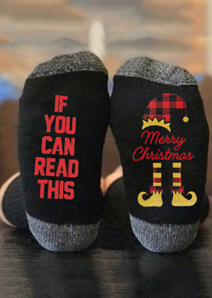 

If You Can Read This Merry Christmas Elf Socks, Black, 459138