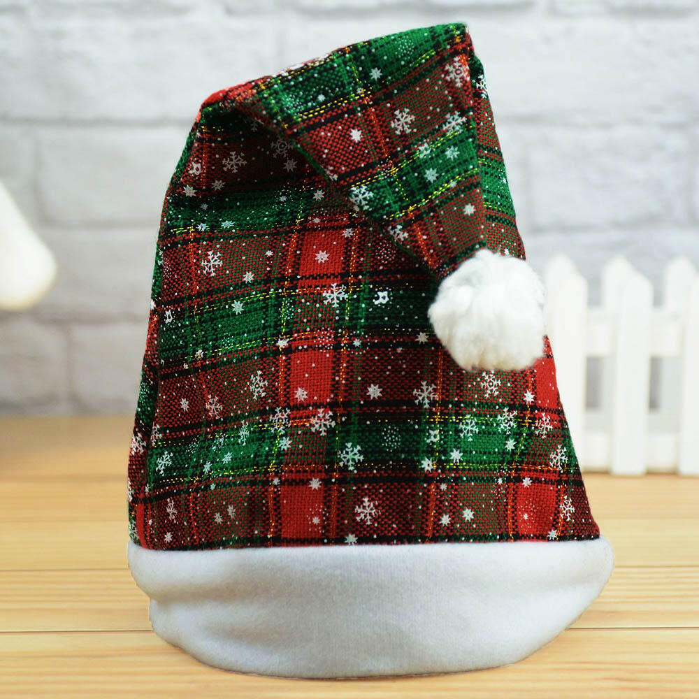 Snowflake Plaid Christmas Hat