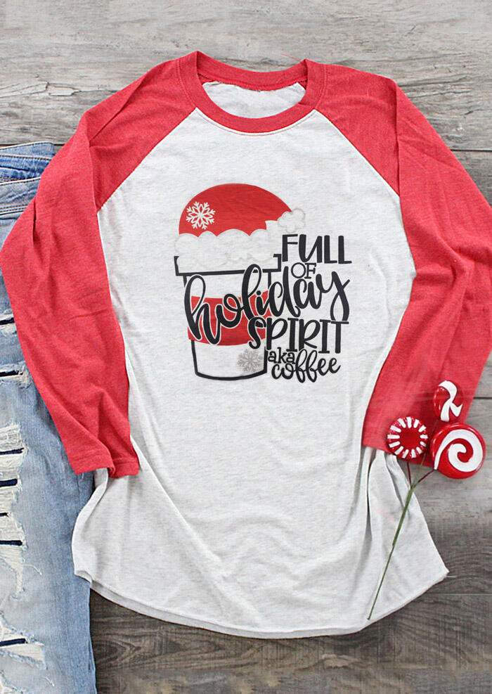 Christmas Full Of Holiday Spirit Aka Coffee T-Shirt Tee - Gray