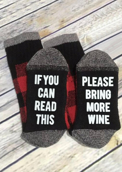 

Plaid Please Bring More Wine Socks, 459528