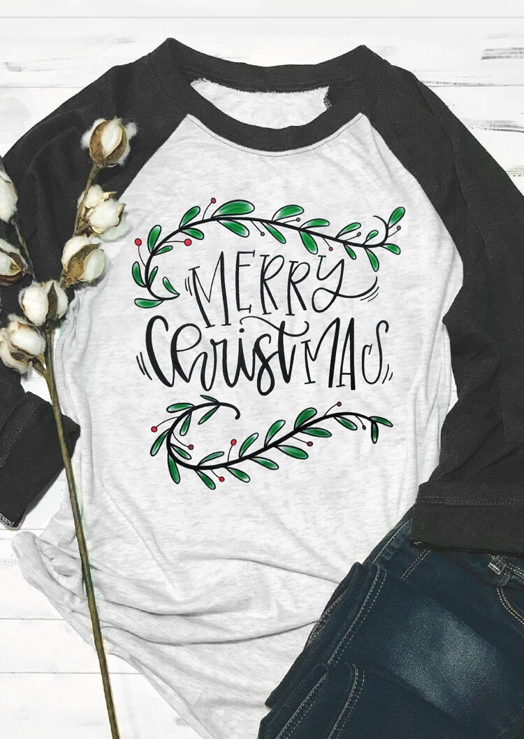Merry Christmas T-Shirt Tee - Light Grey