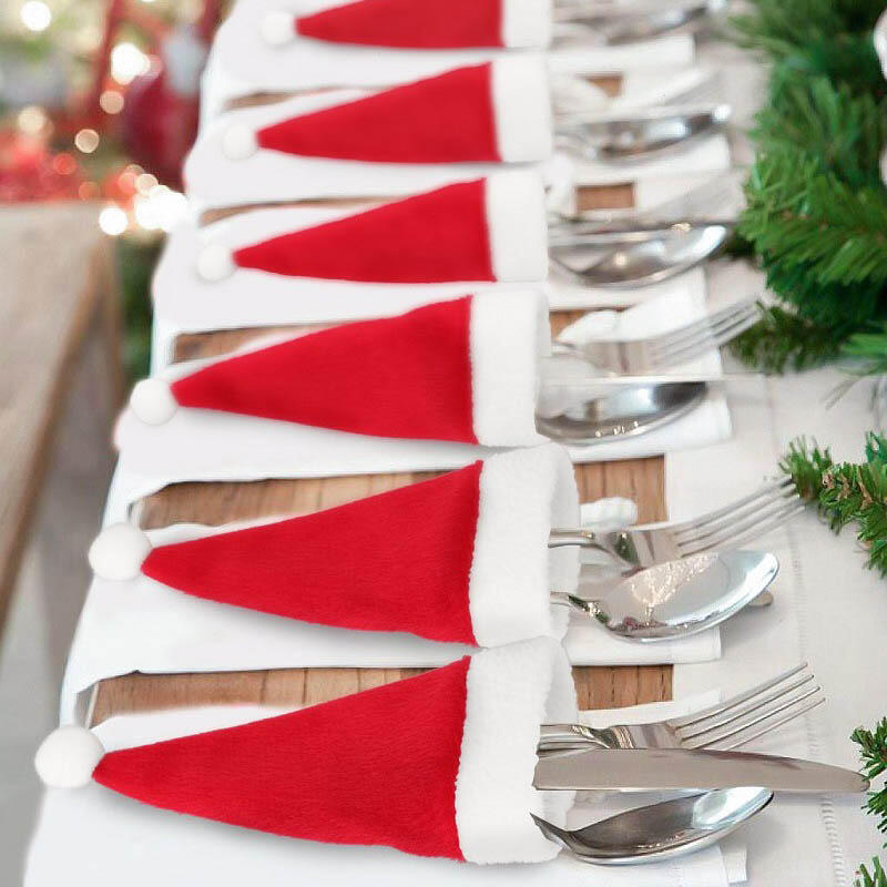 

10 Pieces Mini Christmas Decoration Hats, Red, 459827