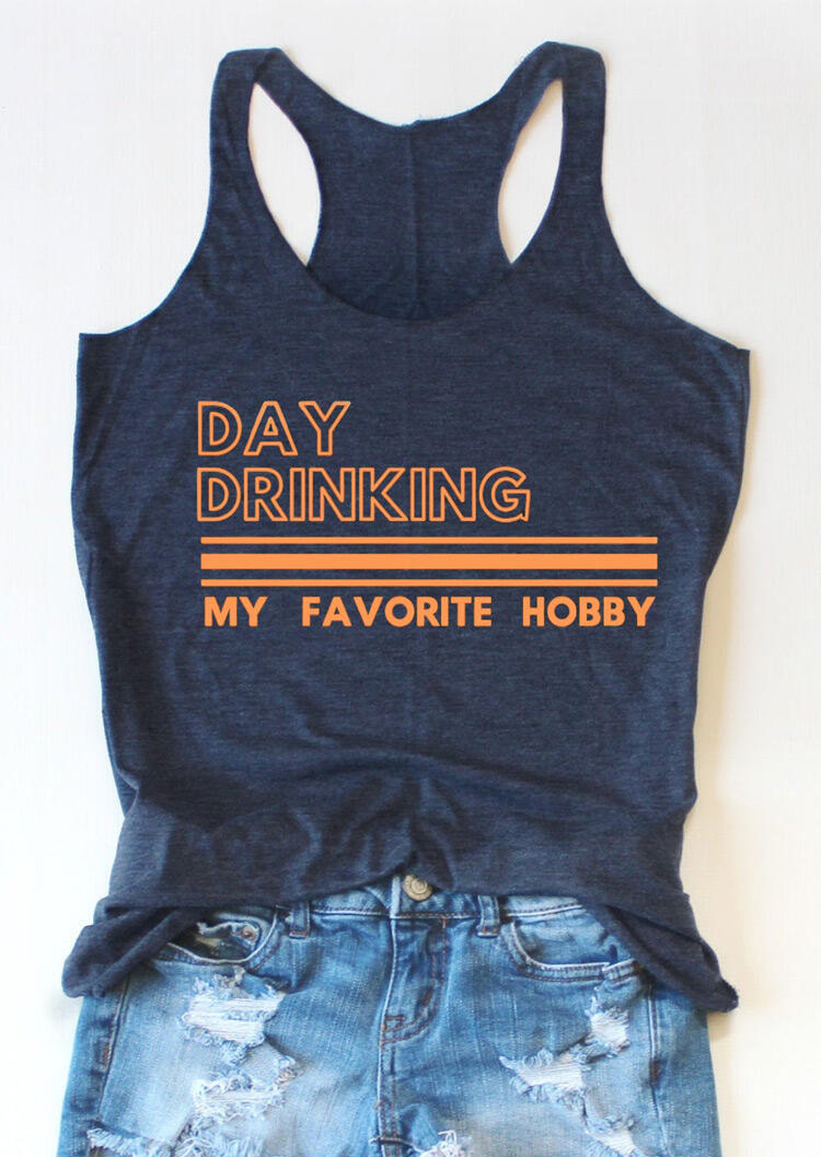 

Day Drinking My Favorite Hobby Racerback Tank - Navy Blue, 461824