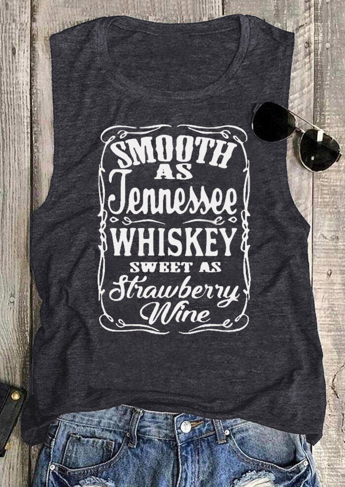

Smooth As Tennessee Whiskey Sweet As Strawberry Wine Tank - Dark Grey, Gray, 461858