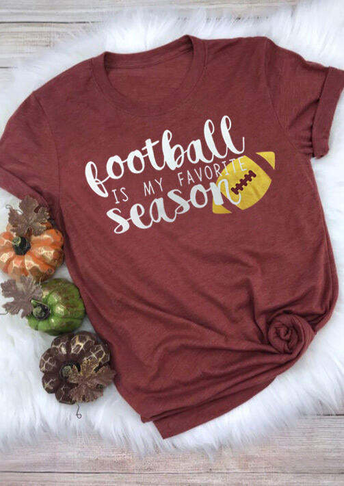 

Football Is My Favorite Season T-Shirt Tee - Brick Red, 462793