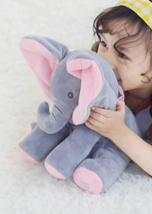 peek a boo animated singing elephant flappy plush toys gift for baby