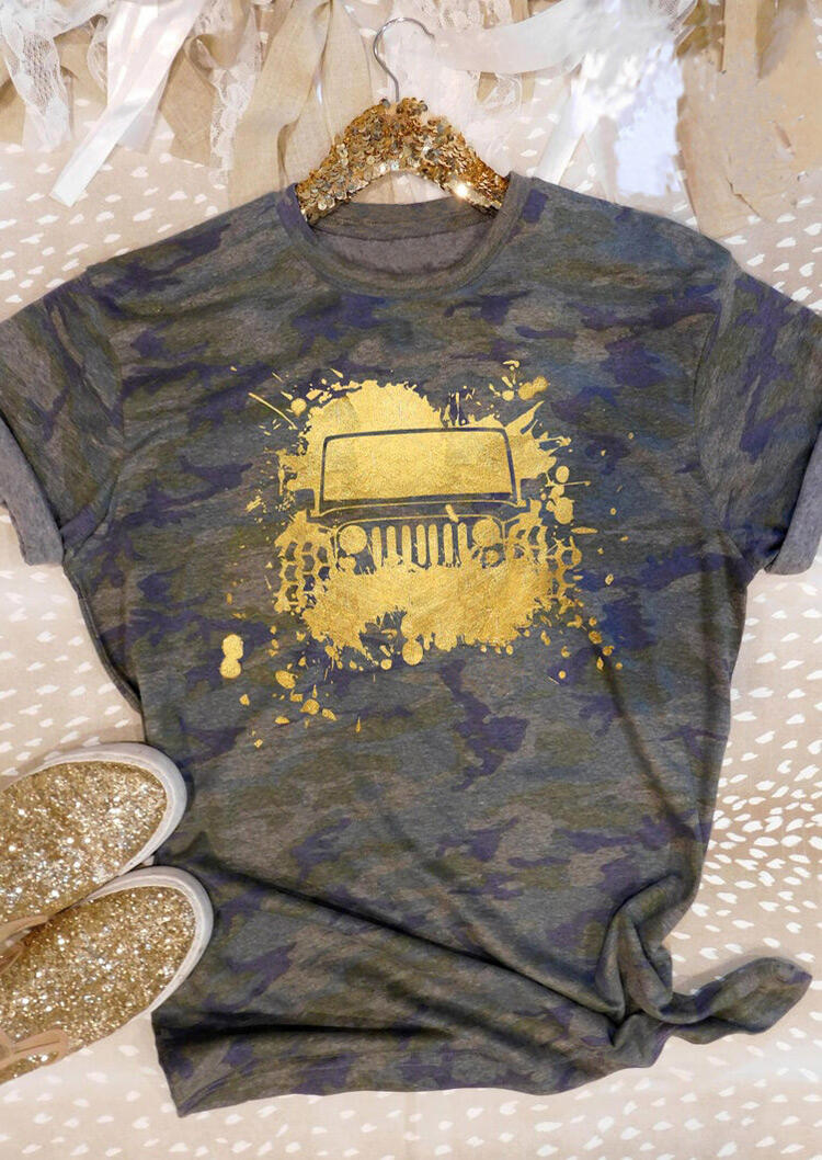 

Camouflage Jeep O-Neck T-Shirt Tee, 464135
