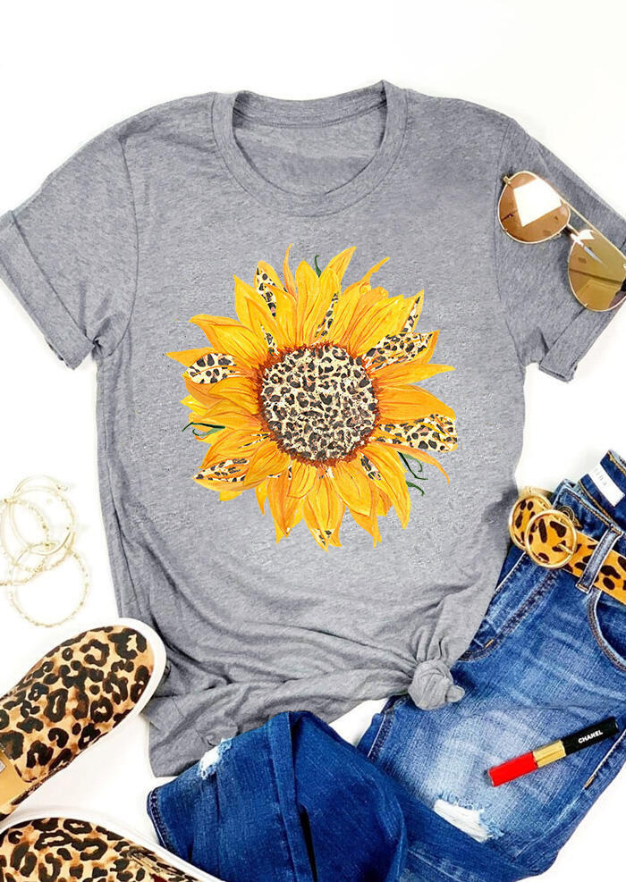 Sunflower Leopard Printed T-Shirt