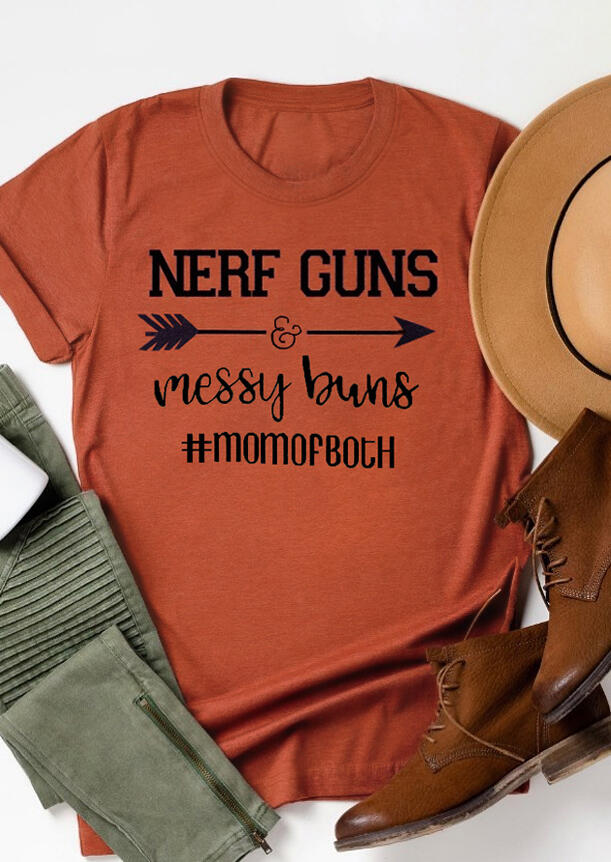 Download Nerf Guns Messy Buns Arrow T-Shirt Tee - Orange - Bellelily