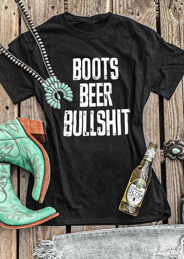 Boots Beer Bullshit T-Shirt Tee - Black