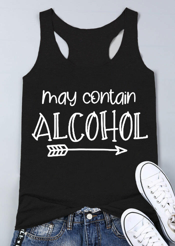 

May Contain Alcohol Arrow Racerback Tank - Black, 465459