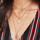 Summer Outfits Multi-Layered Cross Pendant