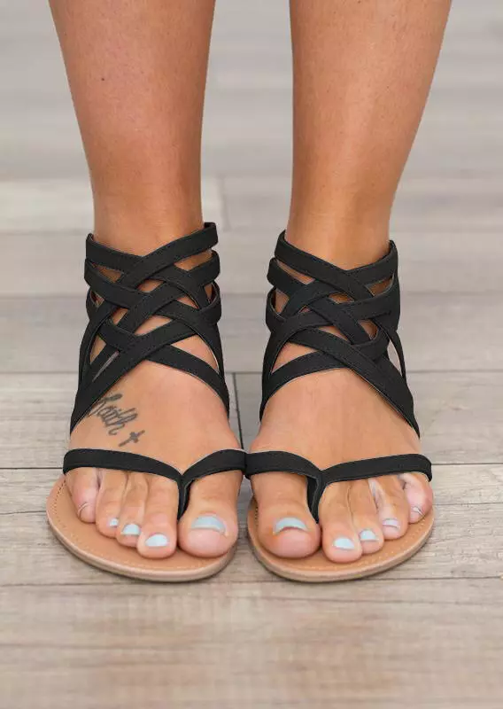 zipper flat sandals