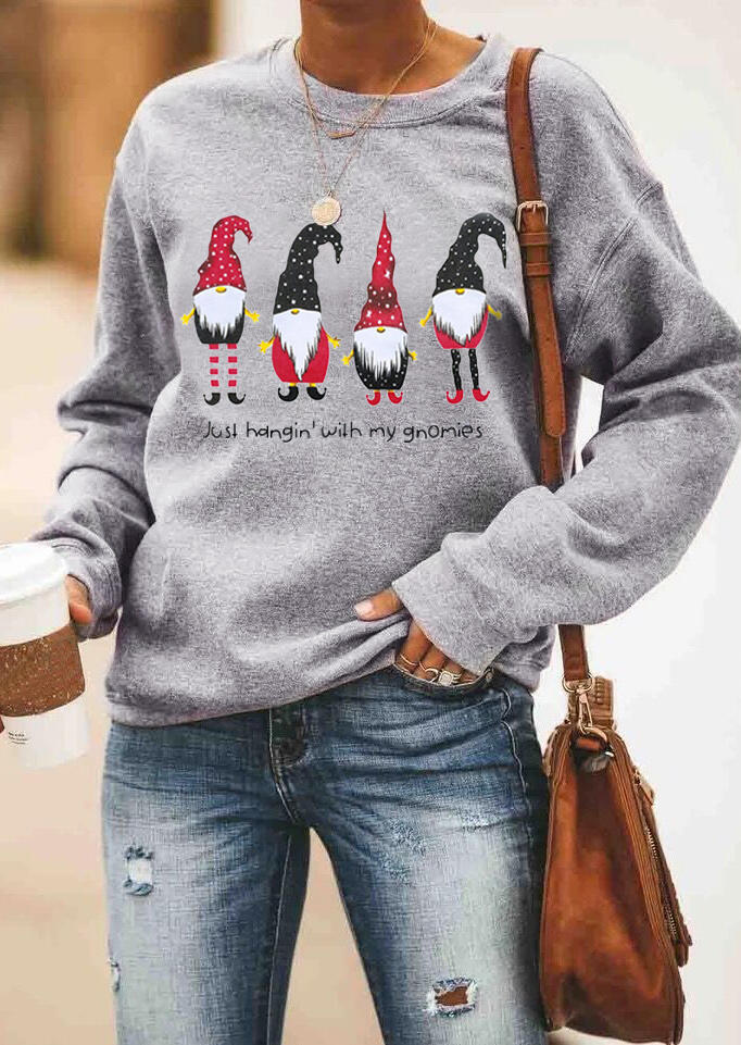 

Just Hangin' with My Gnomies Sweatshirt without Necklace - Gray, 459837