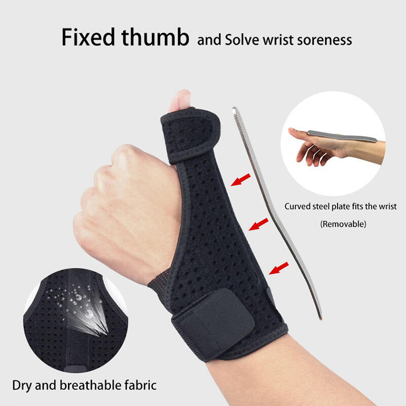 Metal Thumb Splint Wrist Support Wrap Brace - Bellelily