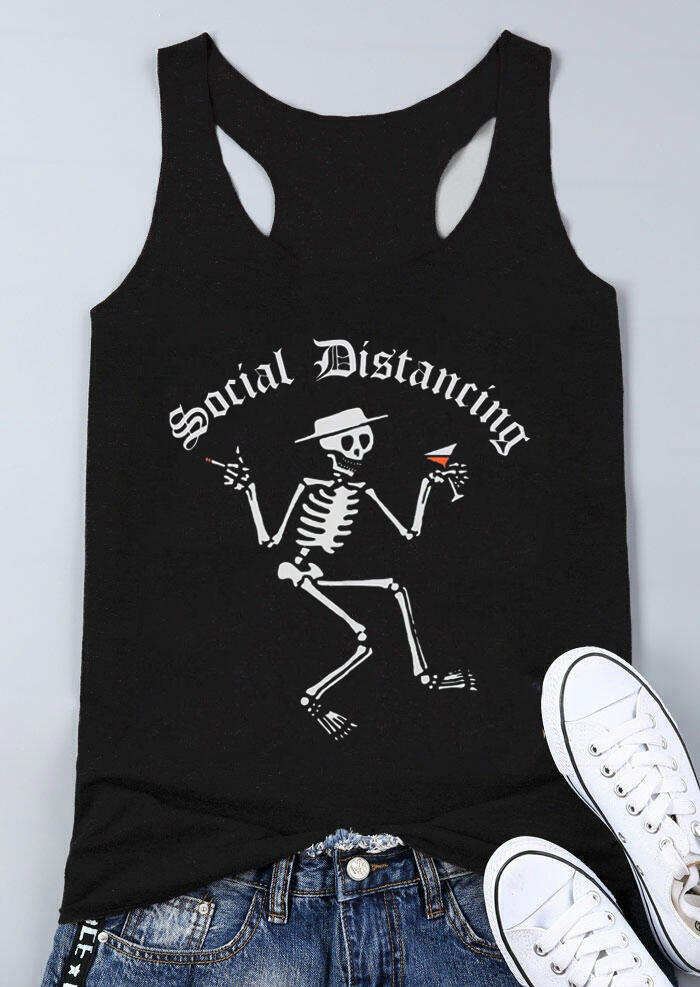 

Social Distancing Skeleton Tank - Black, 467398