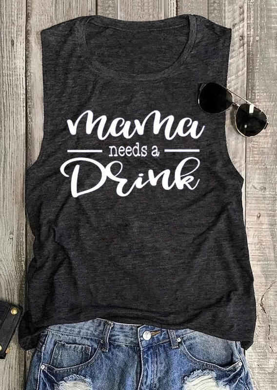 

Mama Needs A Drink Casual Tank - Dark Grey, 467410
