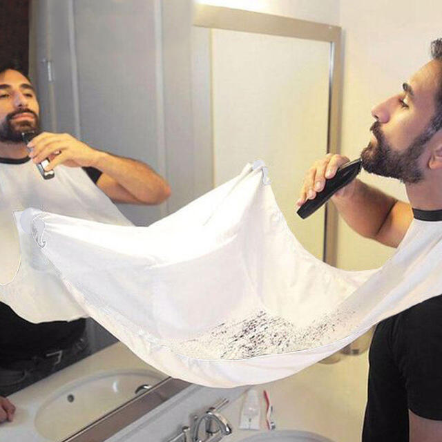

Waterproof Moustache Shaving Apron Gathers Cloth, White, 467575