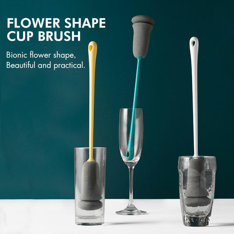 Sponge Bottle Brush Cup Scrubber Cleaning Brush Bellelily