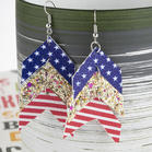 American Flag Star Sequined Splicing Earrings