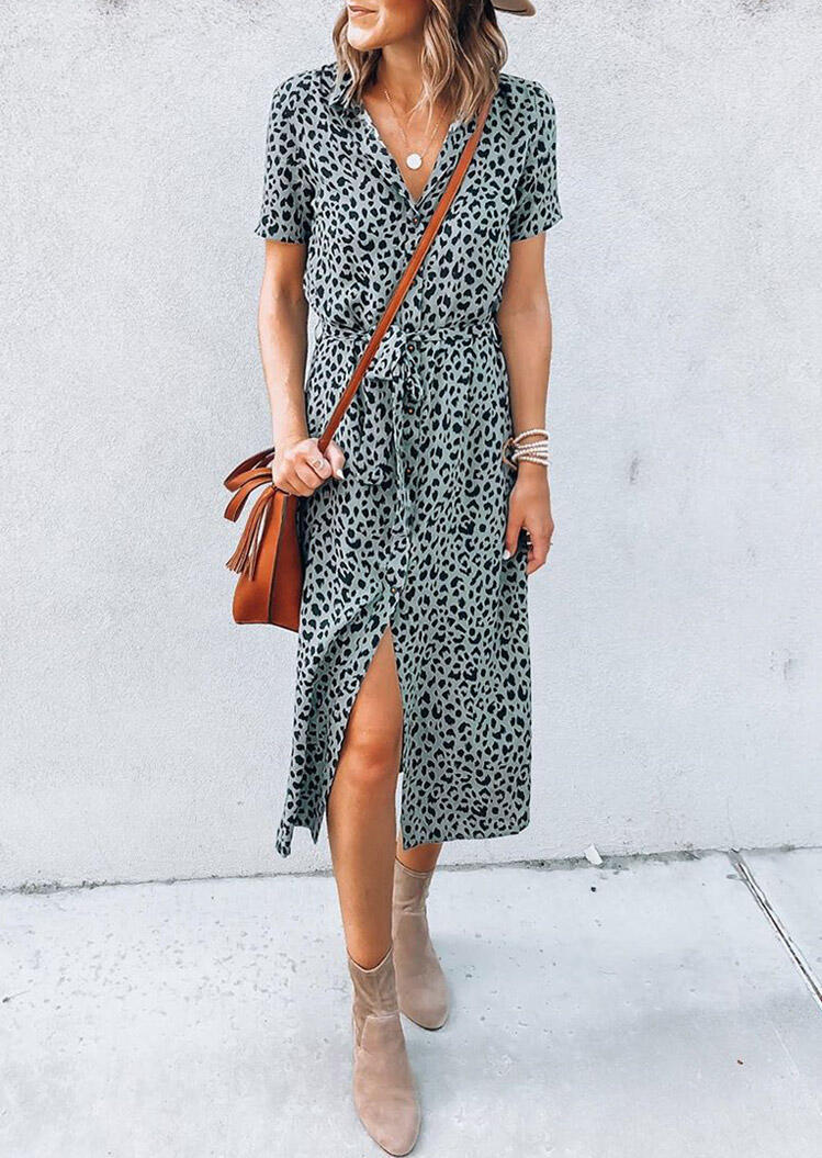 leopard casual dress