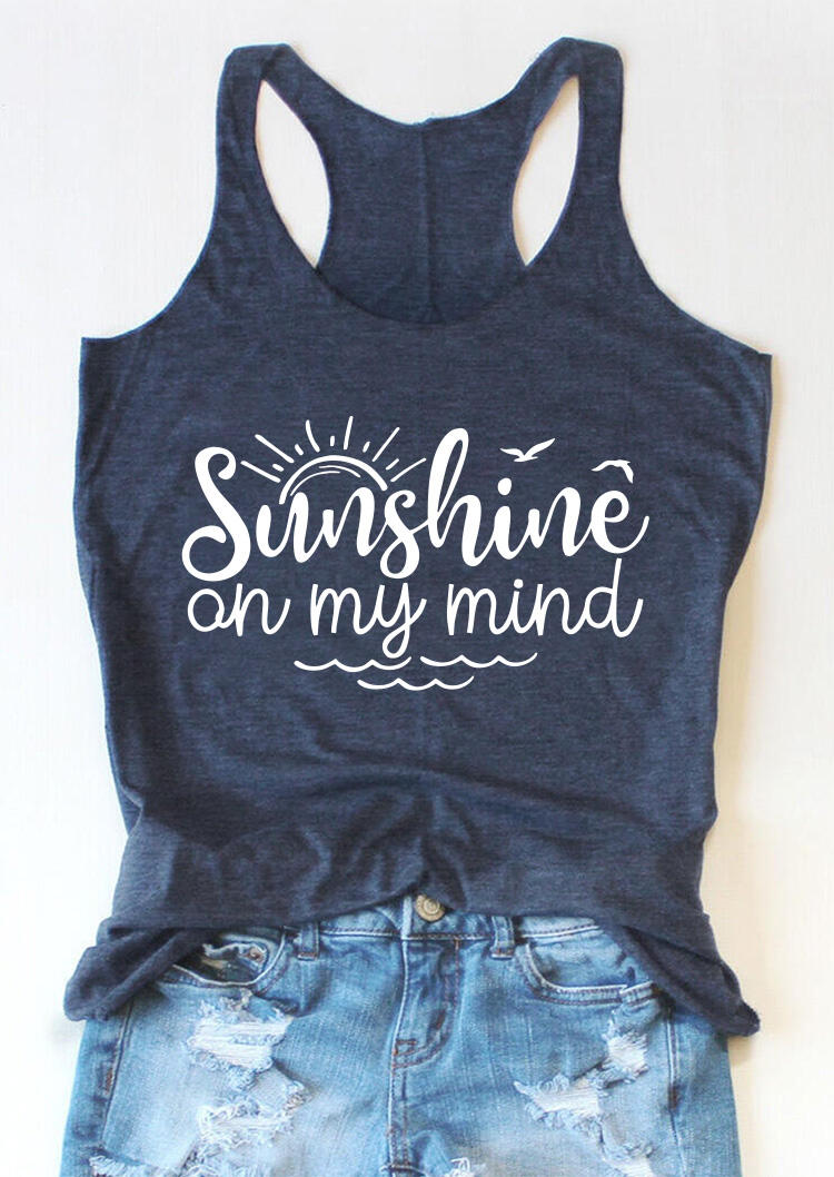 

Sunshine On My Mind Racerback Tank - Navy Blue, 469221