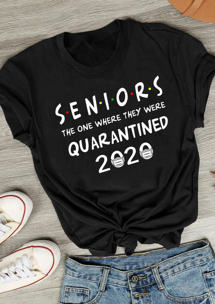 

Seniors The One Where They Were Quarantined T-Shirt Tee - Black, 469359