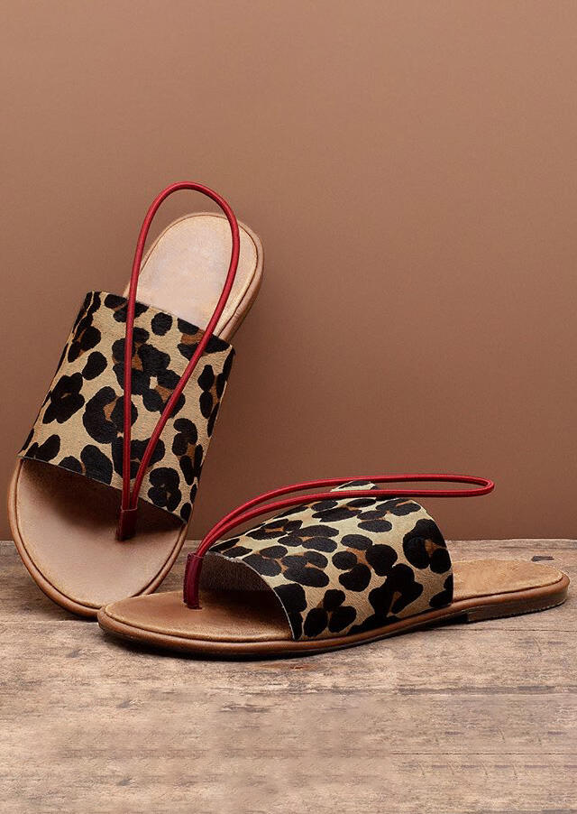 

Creative Leopard Round Toe Flat Slippers, 469614