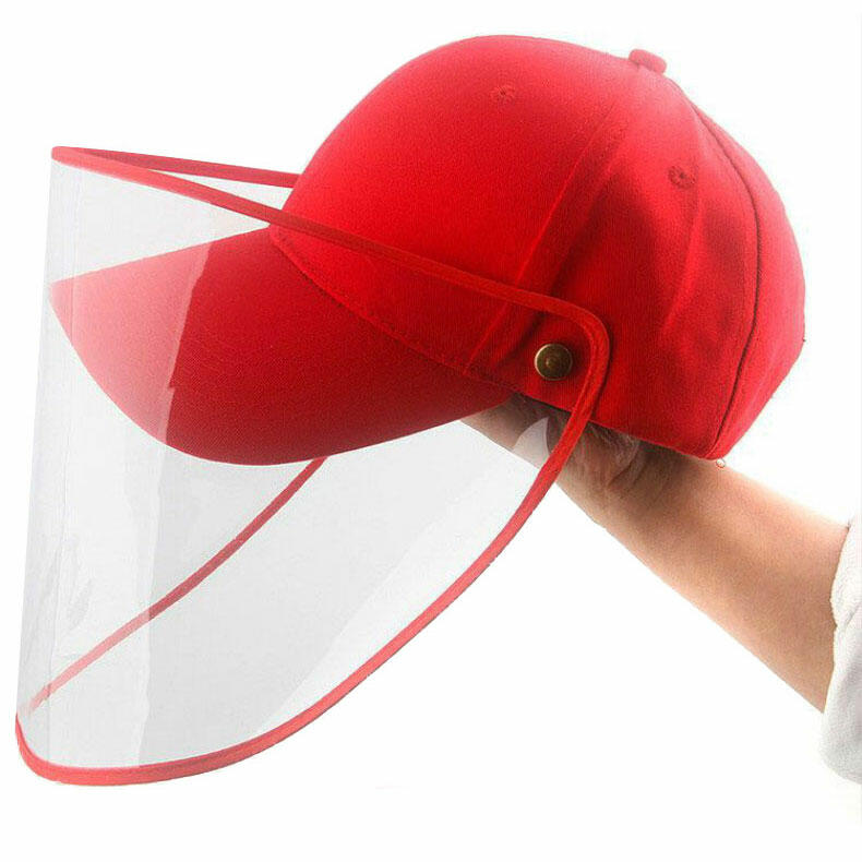 

Protective Baseball Cap with Removable Flip-Up Visor Shield, Blue;red, 469787