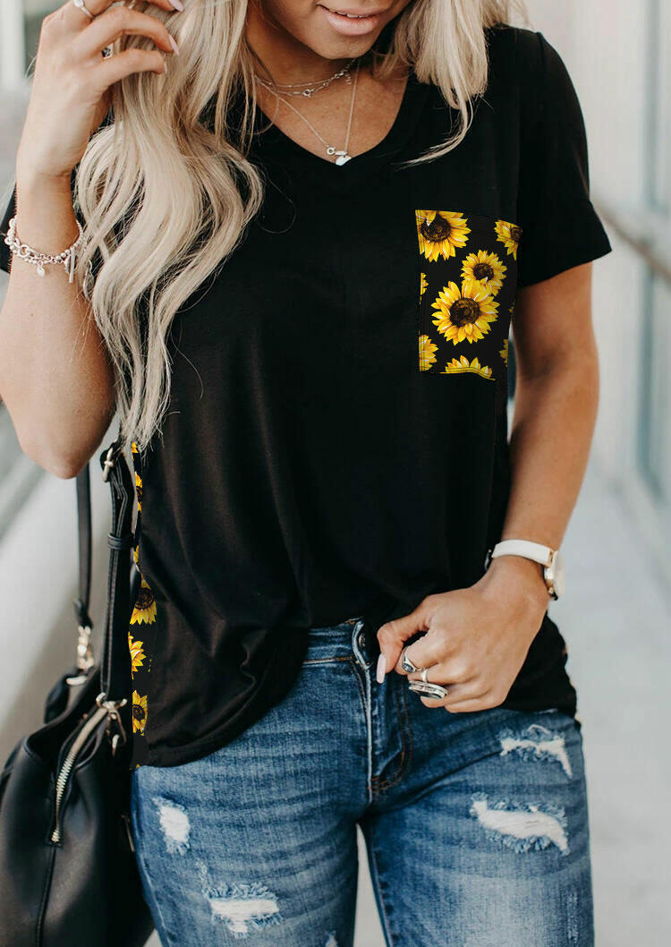 Kaufen Sunflower Pocket T-Shirt Tee without Necklace - Black. Bild