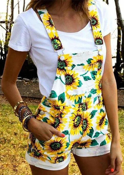 

Sunflower Pocket Overall Romper - Yellow, 470071