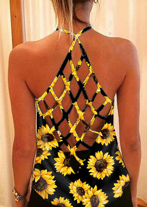 

Sunflower Criss-Cross Open Back Camisole - Black, 470211