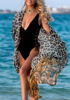 Leopard Floral Cover Up