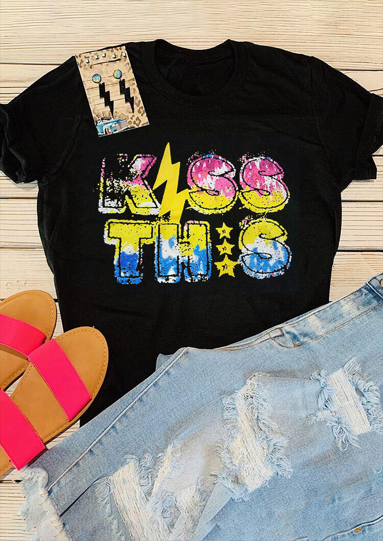 

Kiss This Star T-Shirt Tee - Black, 470533