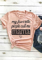 Summer Outfits My Favorite People Call Me Mama T-Shirt Tee