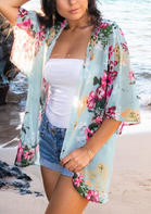 Summer Clothes Floral Batwing Sleeve Cardigan
