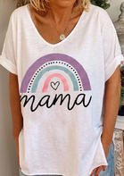 Summer Clothes Mama Rainbow Heart T-Shirt Tee