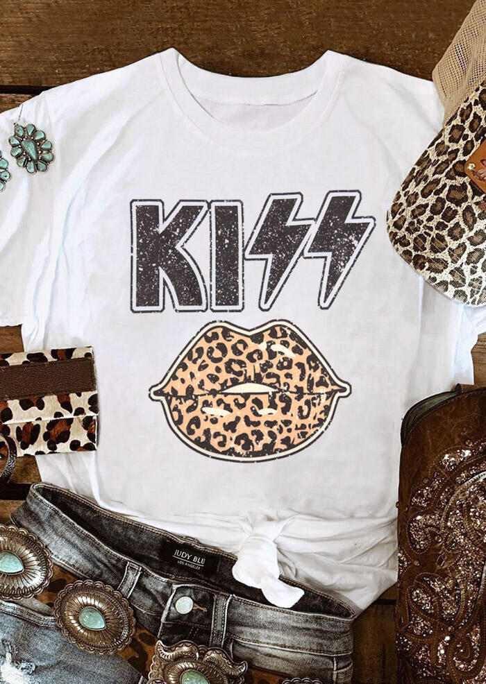 leopard kiss tee