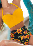 high waisted sunflower swimsuit