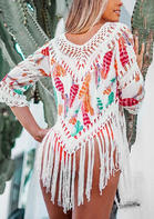 Feather Hollow Out Tassel Cover Up