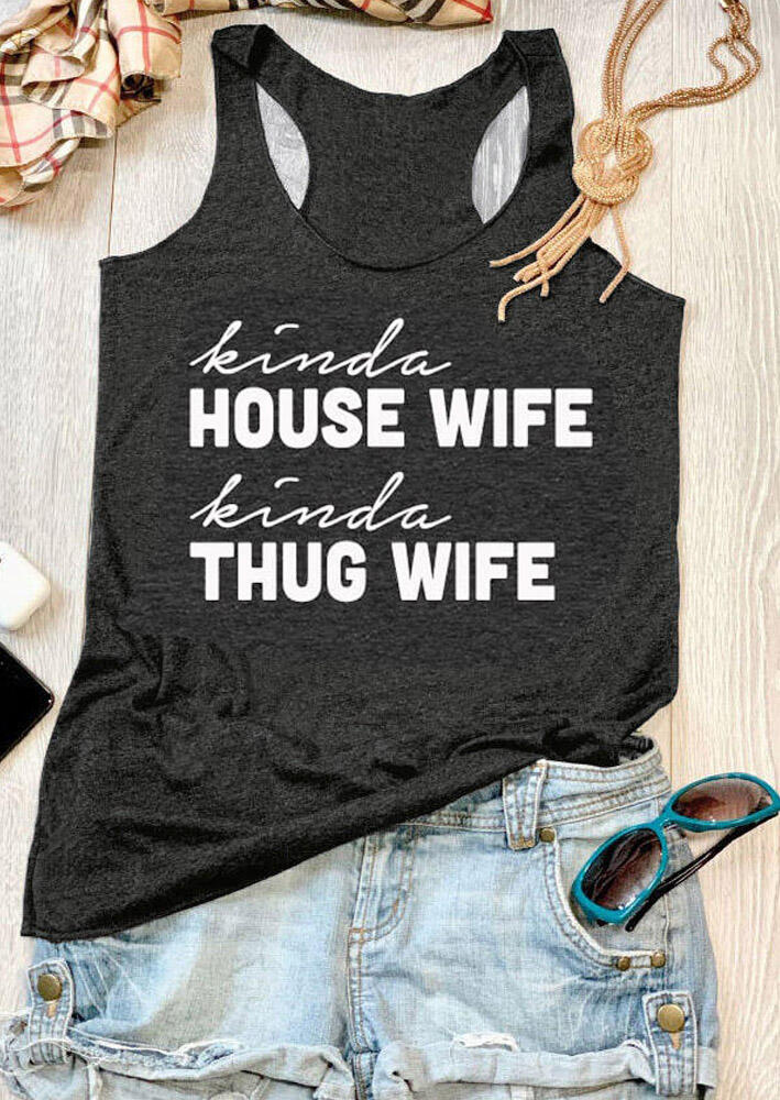 

Kinda House Wife Kinda Thug Wife Racerback Tank - Dark Grey, 468824