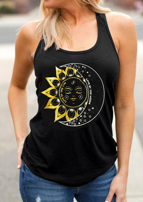 

Love By The Moon Sunflower Tank - Black, 471594
