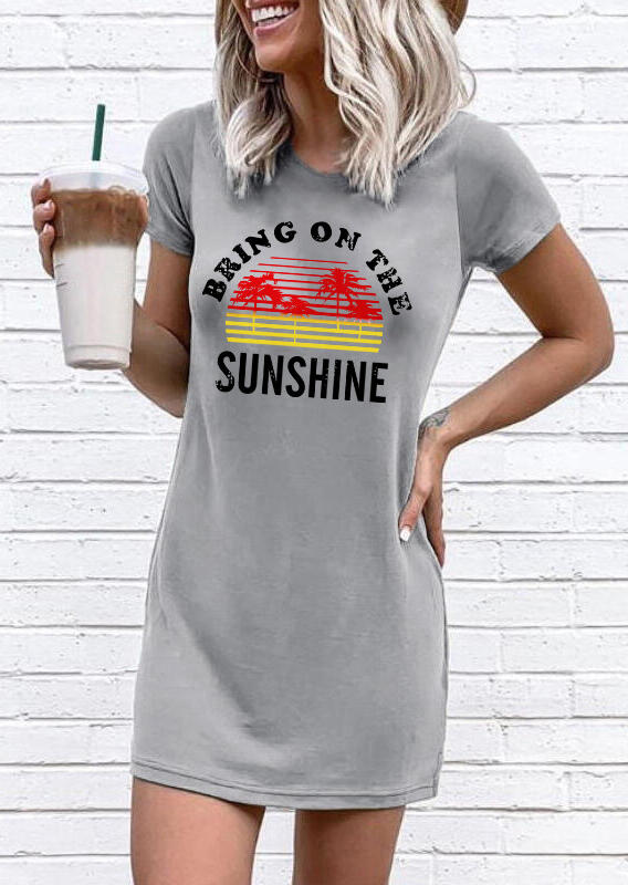 

Bring On The Sunshine Mini Dress - Gray, 471921